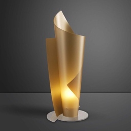 [VELA/L/70/NGLD] Lampada da tavolo in Polilux VELA Oro diametro 27 x h70 cm