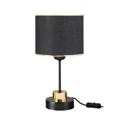 [EFFEZ97695] Lampada da tavolo metallo e paralume tessuto nero Arden ASZ1633 EFFEZ