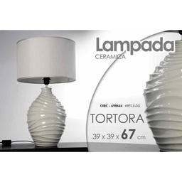 [GIC698644] Lampada da tavolo tortora lume ceramica cm 39 x 39 x 67 h