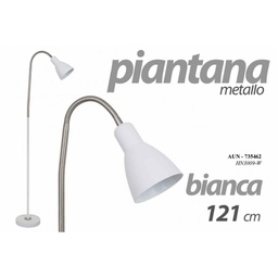 [GIC735462] Lampada moderna piantana da terra bianca cm 121