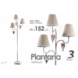 [GIC725753] Lampada moderna piantana da terra tortora cm 152 stile shabby