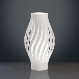 [BAT/D40/W] Lampada portatile in Polilux con LED integrato HELIOS Bianca diametro 22x h40 cm