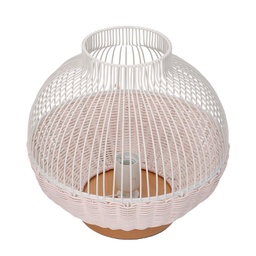 [V3725770000] Lampada rattan bianco con attacco cmø30