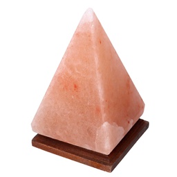 [V6901160000] Lampada sale base legno piramide cm 13x13h22