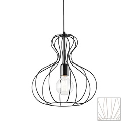 [8021696194295] Lampada sospensione Ampolla Bianca D350xH630-1200mm