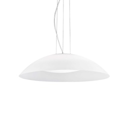 [8021696035727] Lampada sospensione bianca D640xH440-2190mm