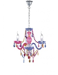 [TRIOR11073017] Lampadario 3 Bracci Lüster Multicolor Pendenti Decorativi Trio Lighting