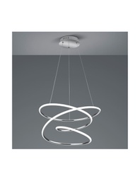 [TRIOR37051106] Lampadario Led Dimmer 4000k Design Moderno Vortice Cromo Bologna Trio Lighting