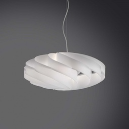 [FLAT/S/50/W] Lampadario a sospensione FLAT una luce Bianco diametro 50x h22 cm