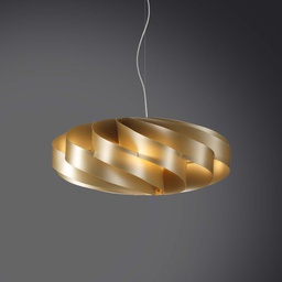 [FLAT/S/50/NGLD] Lampadario a sospensione FLAT una luce Oro diametro 50xh22cm