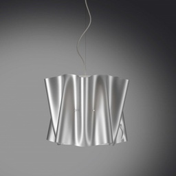 [FOLIO/S/40/SVR] Lampadario a sospensione FOLIO paralume in Polilux Argento diametro 40x h37 cm