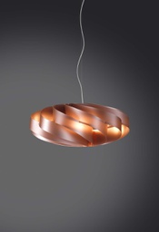 [FLAT/S/70/COP] Lampadario a sospensione Flat 3 luci rame 70x70xh.34 cm