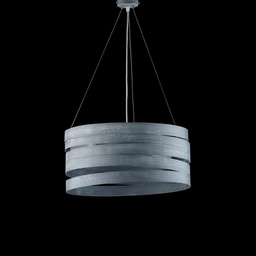 [BL157-3-GR] Lampadario a sospensione in ferro Grigio Shabby tre luci 45x h20 cm