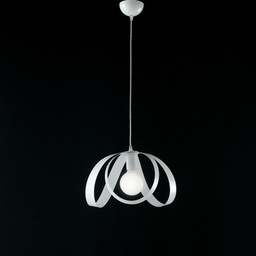 [BL129-1-BCO] Lampadario cameretta a sospensione in ferro Bianco una luce 32x h24 cm