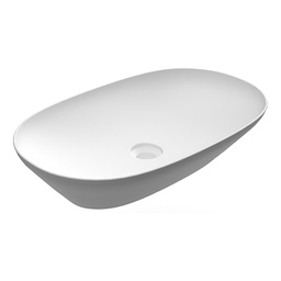 [DFLEX-185-RNAL-60] Lavabo ovale allungato da appoggio, bianco