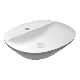 [DFLEX-185-RNAOF-50] Lavabo ovale da appoggio 50x42cm - Bianco