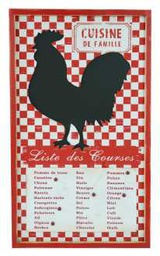 [V9135750000] Lavagna lista spesa dec.gallo ld-2598 cm. 35 x 60 x 2