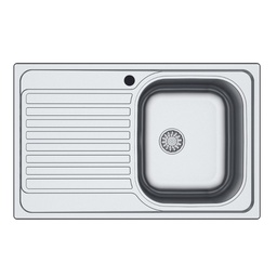 [FZ57145] Lavello cucina vasca acciaio inox da incasso gocciolatoio sx 50x79 cm