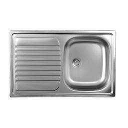 [EFFEZ57145] Lavello cucina vasca acciaio inox da incasso gocciolatoio sx 50x79 cm EFFEZ
