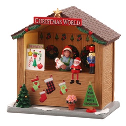 [1998928] Lemax Christmas World Booth - Banchetto Del Mondo Di Natale Gioco invernale decorazione per villaggio Natale