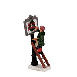[1930825] Lemax Sign Painter - Pittore Di Segnali Gioco invernale decorazione per villaggio Natale