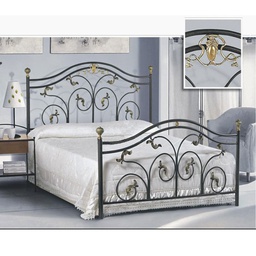 [A125WP] Letto matrimoniale in ferro battuto color antracite 172x202xH.135 cm