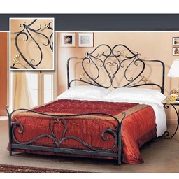 [A114WP] Letto matrimoniale in ferro battuto color antracite 172x202xH.140 cm
