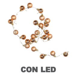 [V6131640000] Luce filo sfera rame 48 led bianco caldo alimentazione fissa cm ø4x120