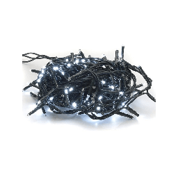 [048372] Luci Di Natale Catena Luminosa 500 Led Bianco Freddo 25 + 5 Mt C/Giochi Esterno