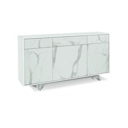 [A7076OSMCK] Madia tre ante tre cassetti Bianco Ossido Marmo 164x41x h92 cm