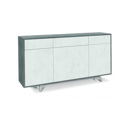 [A7076CEOSK] Madia tre ante tre cassetti Cemento Bianco Ossido 164x41x h92 cm