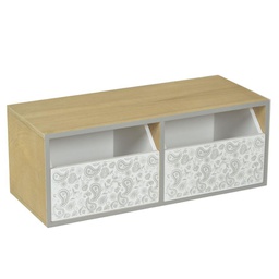 [V5913140000] Mensola legno stilla grigio c-2 cassetti cm34x14h13