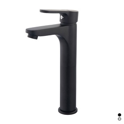 [DFLEX-234-P113-NE] Miscelatore lavabo alto 23,5 cm nero opaco senza piletta