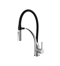 [19917439] Miscelatore lavabo nero con doccetta ad aggancio magnetico - serie Seattle