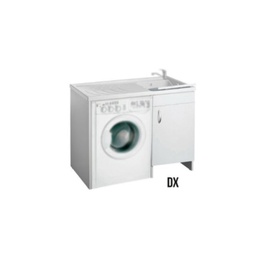 [DFLEX-140-203-DX] Mobile In Legno Con Lavatoio DX+ Coprilavatrice Mod. Idex