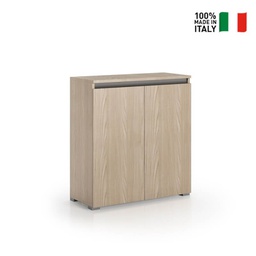 [TEREL214OLMO] Mobile Multiuso Con 2 Ante Maniglia A Gola 3 Ripiani Regolabili olmo