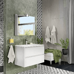 [FZ88090] Mobile bagno Trasimeno bianco lucido con specchio