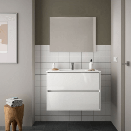 [EFFEZ92064] Mobile bagno sospeso Tovel bianco lucido 80x46x54 H EFFEZ