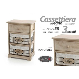 [GIC787805] Mobile cassettiera con cestini in tessuto bagno cucina cm 37 x 27 x 58 h