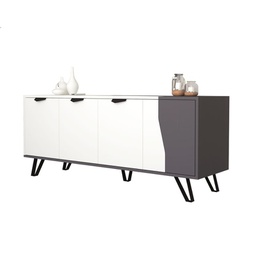 [FZ91103] Mobile credenza 4 ante bianco grigio 160x45xh.77 cm