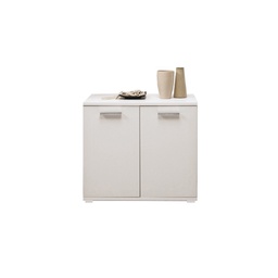 [A10324] Mobile multiuso Bianco Frassinato in legno nobilitato L.90xH.80xP.45 cm