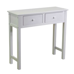 [V4116670000] Mobiletto Eleonora consolle bianco 2 cassetti cm 80x30h74