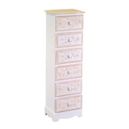 [V8041700000] Mobiletto legno andorra 6 cassetti cm 29x23h95