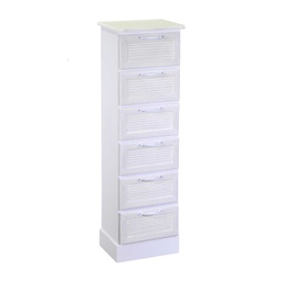 [V8041560000] Mobiletto legno liverpool 6 cassetti bianco cm 29x23h95