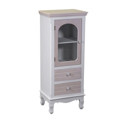 [V8041320000] Mobiletto norimberga vetrina 1 anta vetro + 2 cassetti piccoli cm 40x30h100