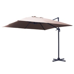 [V7300690000] Ombrellone alluminio color sabbia e palo laterale 4x4 m