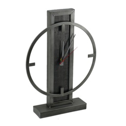 [V1863640000] Orologio tavolo metallo legno cm 37