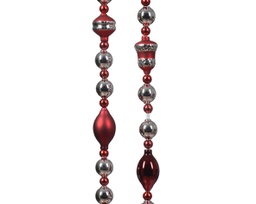 [20102249] Pallina di Natale Ghirlanda di perline in vetro antico colore Natale rosso/colore  H 180cm x ø 3cm