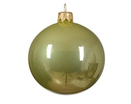 [20102307] Box Da 6 Palline Di Natale Gioielli Di Vetro Smaltato Colore Pistacchio Ø 6Cm