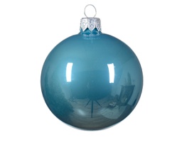 [20102334] Pallina di Natale Gioielli di vetro smaltato colore zucchero blu ø 8cm